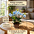 Arranjo Orquidea Azul 5 Galhos Com Vaso Estilo Junco - Imagem 2