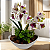 Arranjo Orquidea Branca Tigre Siliconada Com Vaso Canoa Cascalho Natural Montado Pronto - Imagem 1