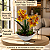 Arranjo Orquidea Laranja Siliconada Com Vaso Canoa Cascalho Natural Montado Pronto - Imagem 3