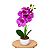 Arranjo Orquidea Roxo Efeito 3D Realista Com Vaso Musgo Natural Pronto - Imagem 1