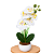 Arranjo Orquidea Branca Efeito 3D Realista Com Vaso Musgo Natural Pronto - Imagem 1