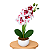 Arranjo Orquidea Branca Tigre Pintada Efeito 3D Realista Com Vaso Musgo Natural Pronto - Imagem 1
