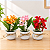 Trio Vasinhos Decorativos Flores De Lirios Artificiais - Imagem 1
