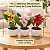 3 Vasinhos Decorativos Flores Lirios Artificial Redondo Mini - Imagem 4