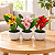3 Vasinhos Decorativos Flores Lirios Artificial Redondo Mini - Imagem 1