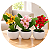 3 Vasinhos Decorativos Flores Lirios Artificial Redondo Mini - Imagem 3