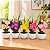 Kit 5 Vasinhos Decorativos Orquidea Artificial Mini Redondo Pronto - Imagem 1