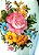 MAÇANETA DE PORCELANA E LATÃO ESTILO COLONIAL MODELO  ALAVANCA COM DESENHO BOUQUET DE ROSA - Imagem 4