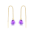 Brinco Ametista Fio - Ouro 18 k e pedra natural ametista - Imagem 1