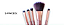 Pincel para Maquiagem Alleva Kit com 5 pinceis Rosa gliter - Imagem 2