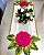 Caminho de mesa em crochê flor rubi 120x40cm  C014 - Imagem 1