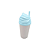 Copo Twister Chantilly Branco com Tampa Azul Bebe 300ml - Imagem 1