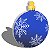 Bola de Natal Azul - Linha Dia e Noite - Imagem 1