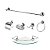 Kit Acessórios Banheiro Inox Lavabo Conjunto Porta Shampoo Canto - Imagem 2
