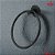 Suporte Porta Toalha Rosto Toalheiro Argola Metal Preto Fosco Canoplas Inox Dupla Fixação Banheiro - Imagem 5