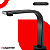 Torneira de Pia Lavatório Banheiro Lavabo Quadrix Preto Premier Cano Reto Preta Black Luxo Metal - Imagem 5