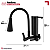 Torneira Cozinha Metal Com Filtro Gourmet Parede 2 Jatos Acabamento Brilhante Cor Preto - Imagem 5