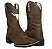 Bota Texana Crazy Horse Brown Sola Preta Bico Quadrado - Imagem 1