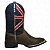 Bota Texana Austrália Azul Sola Preta Bico Quadrado - Imagem 2