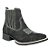 Botina Texana Nobuck Preto Sola Preto Bico Quadrado - Imagem 4