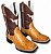 Bota Texana Estampa Avest Camel Cano Boi Café Sola Preta Bico Quadrado - Imagem 1