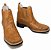 Botina Texana Estampa Avest Camel Sola Preto Bico Quadrado - Imagem 1