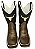 Bota Texana Crazy Horse Cano Boi Preto Sola Preta Bico Quadrado - Imagem 2