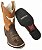 Bota Texana Dallas Cano Boi Camel Sola Preta Bico Quadrado - Imagem 5