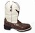 Bota Texana Estampa Avest Café Cano Boi Creme Sola Preta Bico Quadrado - Imagem 3