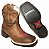 Bota Texana Feminina Brown Metais Cano Curto Sola Preta Bico Quadrado - Imagem 3