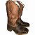 Bota Texana Feminina Escamada Brown Sola Café Bico Quadrado - Imagem 1