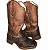 Bota Texana Feminina Escamada Brown Sola Café Bico Quadrado - Imagem 2