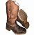 Bota Texana Feminina Escamada Brown Sola Café Bico Quadrado - Imagem 4