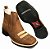 Botina Texana Feminina Camel Sola Preta Bico Quadrado - Imagem 3