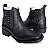 Botina Texana Feminina Fossil Preto Strass Sola Preta Bico Quadrado - Imagem 3