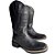 Bota Texana Feminina Fossil Preto Band Americana Sola Preta Bico Quadrado - Imagem 1