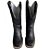 Bota Texana Feminina Fossil Preto Band Americana Sola Preta Bico Quadrado - Imagem 3