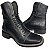 Bota Coturno Country Cano Dobrável Preto Sola Preta Bico Quadrado - Imagem 1