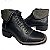 Bota Coturno Country Cano Dobrável Preto Sola Preta Bico Quadrado - Imagem 3
