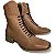 Bota Coturno Country Cano Dobrável Brandy Sola Café Bico Quadrado - Imagem 3