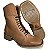 Bota Coturno Country Cano Dobrável Brandy Sola Café Bico Quadrado - Imagem 6