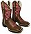 Bota Texana Feminina Pink Trib Sola Preta Bico Quadrado - Imagem 1