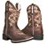 Bota Texana Feminina Brown Trib Sola Preta Bico Quadrado - Imagem 1