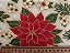 Tricoline Off White Estampado Flor de Natal - Retalho (60cm x 1,50m) - Imagem 3
