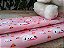 Feltro Cor-de-rosa Estampado com Coelhinhos e Cenouras #COM PEQUENO DEFEITO - 50cm x 70Cm - Imagem 1