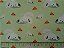 Feltro Verde Estampado com Coelhinhos e Cenouras - 25cm x 1,40m - Imagem 3