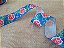 Fita de Gorgurão (38mm) Azul Estampa Floral Chita - Peça 10 metros - Imagem 1