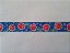 Fita de Gorgurão (38mm) Azul Estampa Floral Chita - Peça 10 metros - Imagem 3