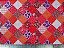 Feltro Estampado Patchwork Vermelho, Laranja e Roxo - RETALHO 10cm x 1,40m - Imagem 3