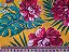 Chita Amarela Estampa Floral Marsala e Cor-de-rosa - Retalho 90cm x 1,40m - Imagem 3